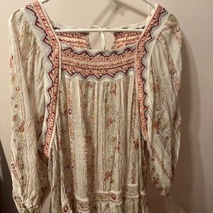 DONATED Free People Boho Embroidered Tunic sz XS-M